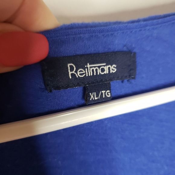 3 for $25 Reitmans Blue scoop neck blouse top XL Extra large - Picture 2 of 6